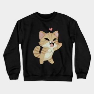 Happy kitty with little heart Crewneck Sweatshirt